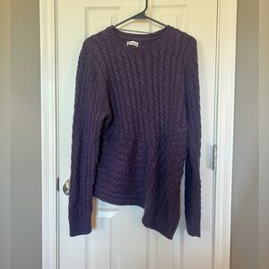 Croft & Barrow Deep Purple Cable Knit Sweater